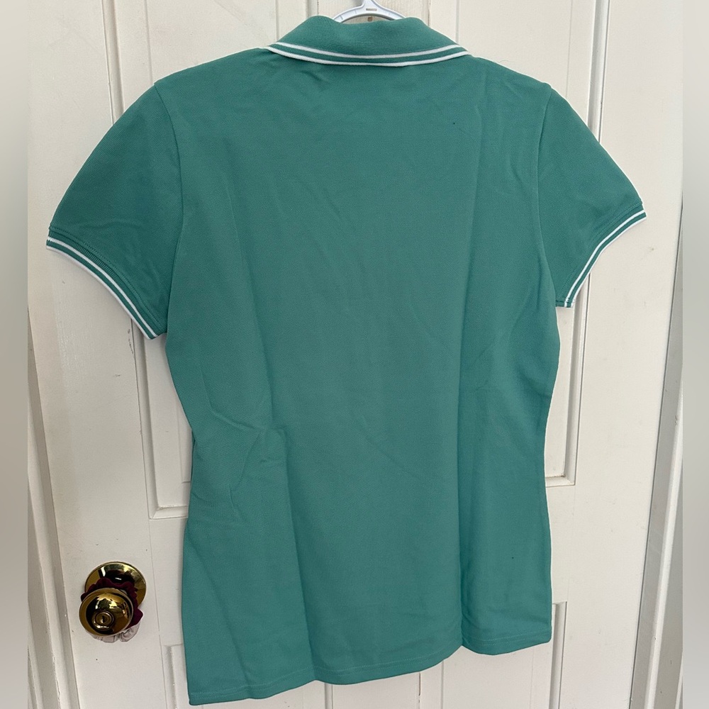 Ariat Mint Green Polo Shirt with white detailing - Picture 2 of 3